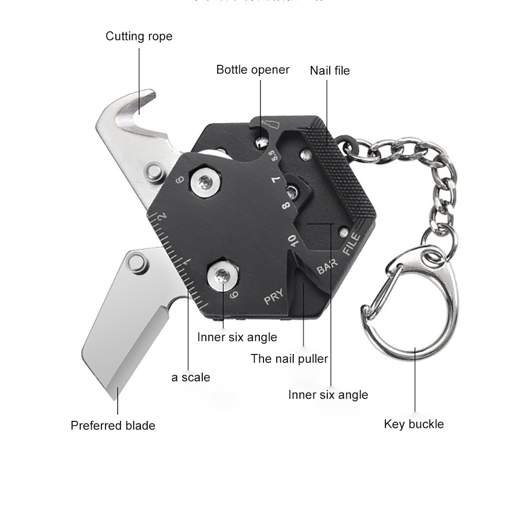 Móc khóa multitools dụng cụ lục giác đa năng