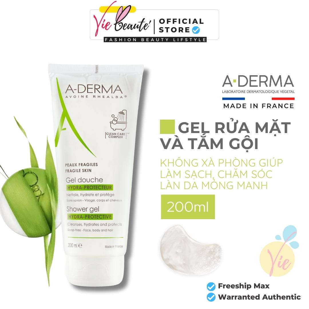 Sữa Tắm Gội Aderma 2 Trong 1 Không Xà Phòng Dạng Gel - Aderma Hydra-Protective Shower Gel 200ml