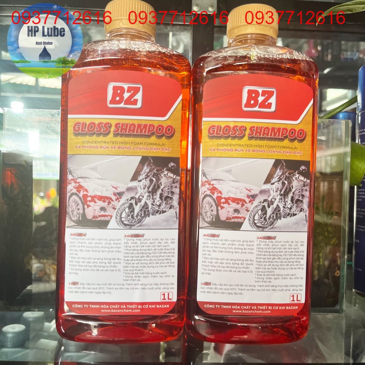 Xà bông bz nước rửa xe bz gloss shampoo 1l, nước rửa xe bz, xà bông bz kèm cọ rửa xe và bao tay rửa xe, khăn lau đa năng