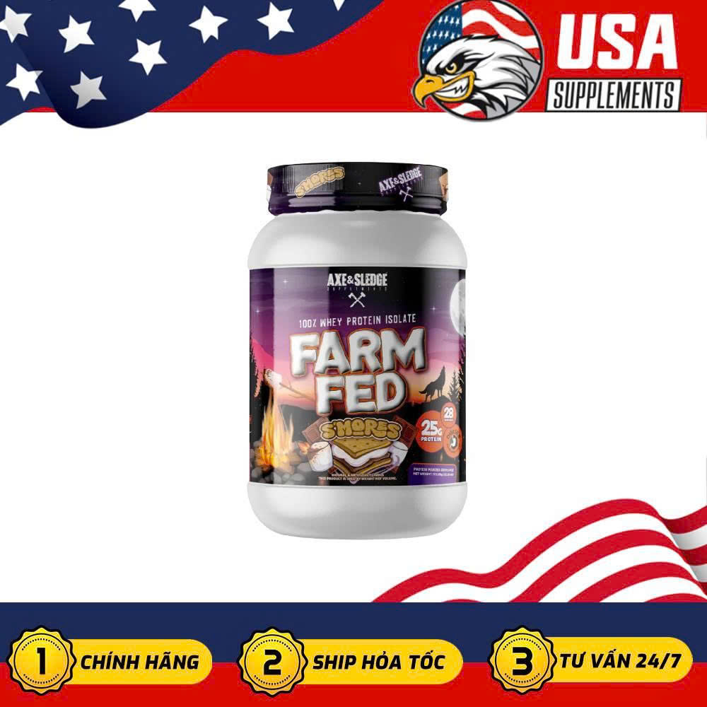 AXE & SLEDGE Farm Fed Whey Isolate - Phục Hồi Cơ Bắp Thần Tốc Với Hương Vị Gây Nghiện
