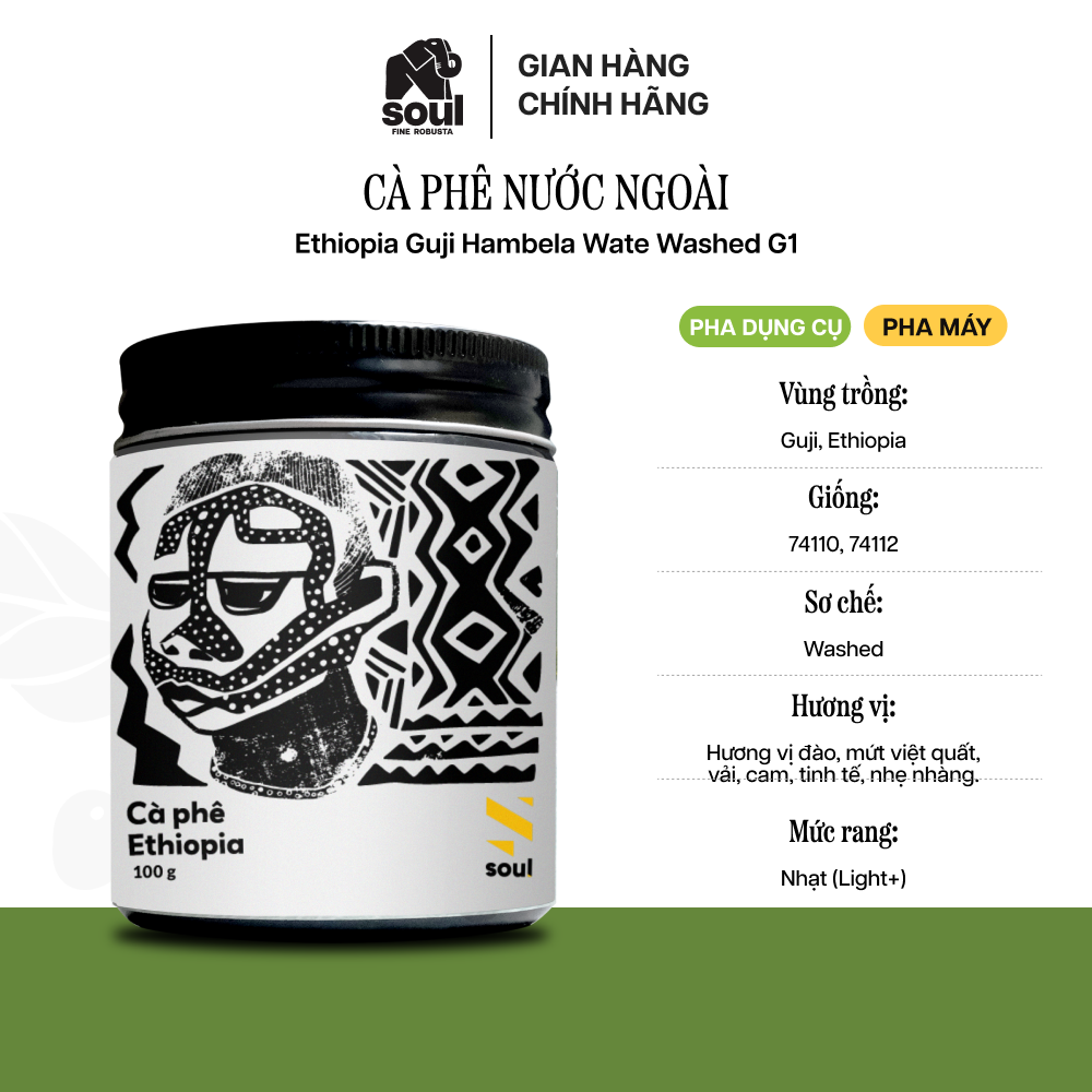 Cà phê nước ngoài | ethiopia guji hambela wate washed g1 - pha thủ công