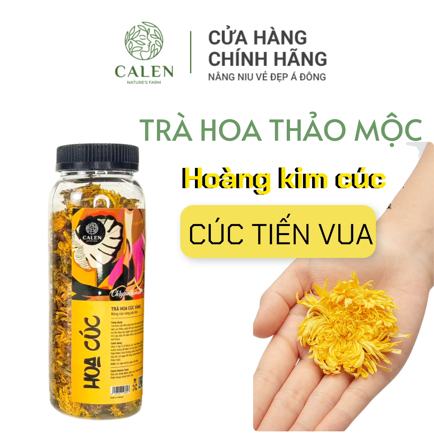 Cúc bông loại 1 Trà hoa cúc tiến vua Calen Natures Farm bông vàng to giúp