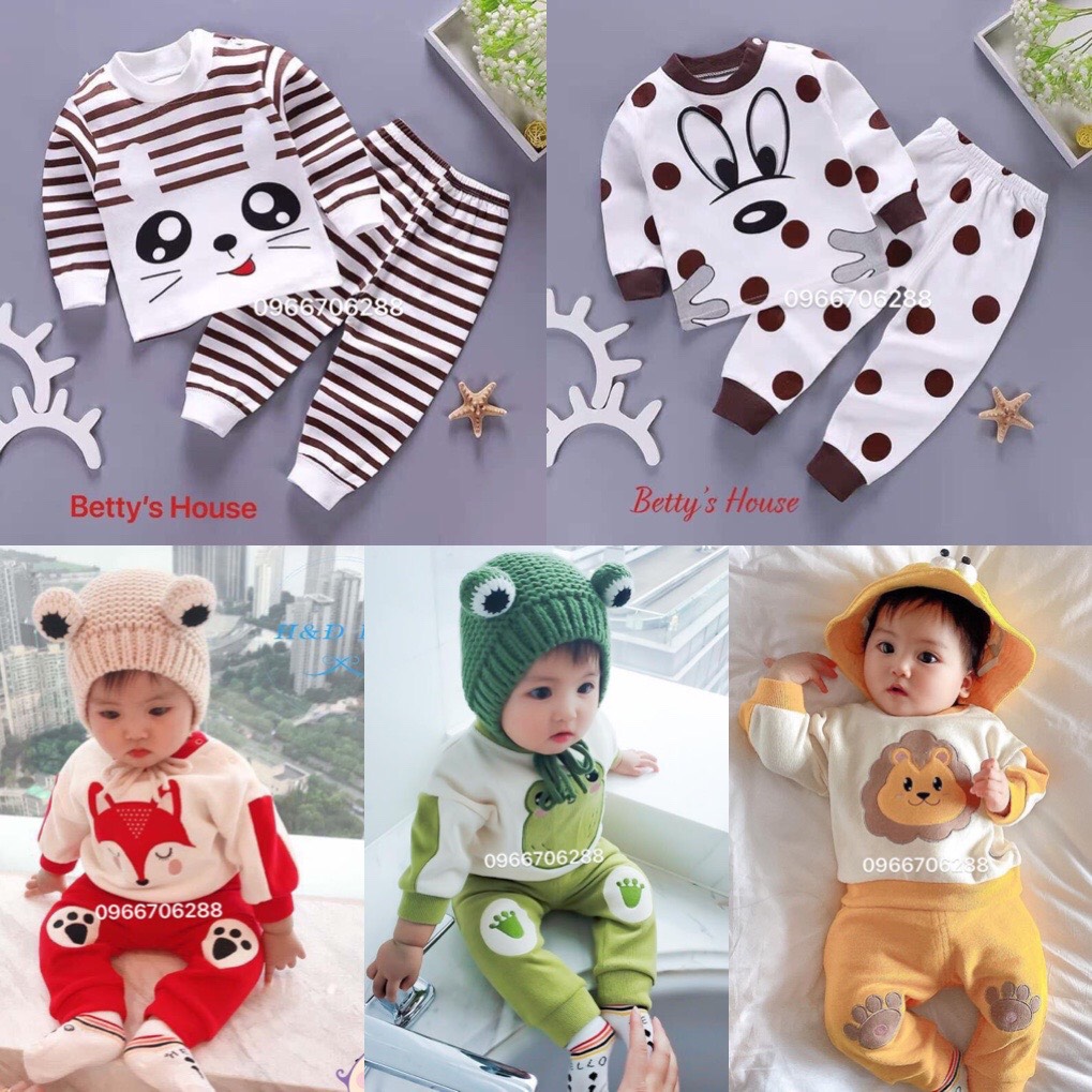 SALE SOCK - Bộ quần áo trẻ em dài tay thun cotton co dãn 4 chiều cho bé từ 0-5 tuổi