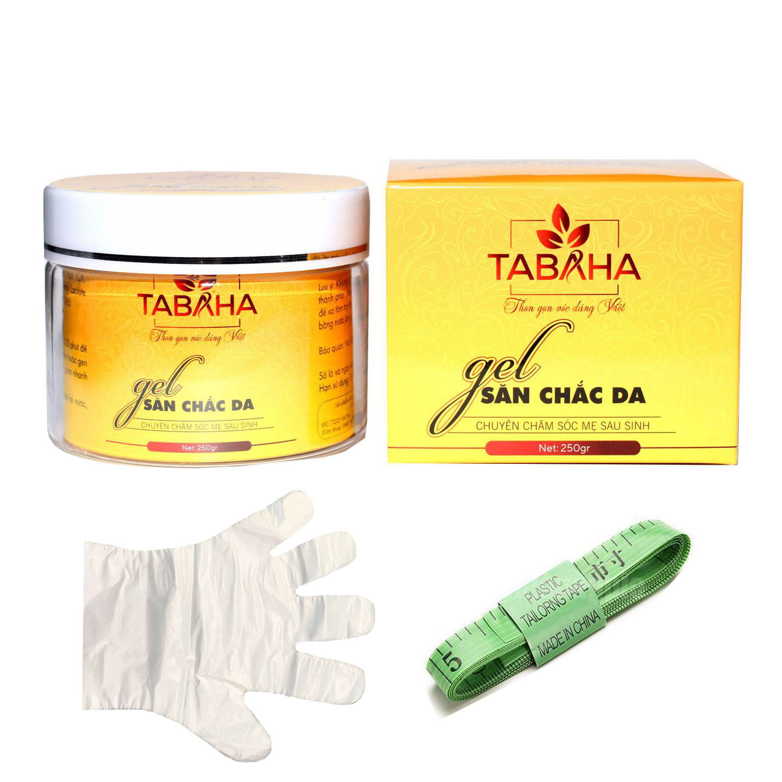 Kem tan mỡ bụng giảm mỡ eo hông đùi TaBaHa tặng bao tay và thước dây