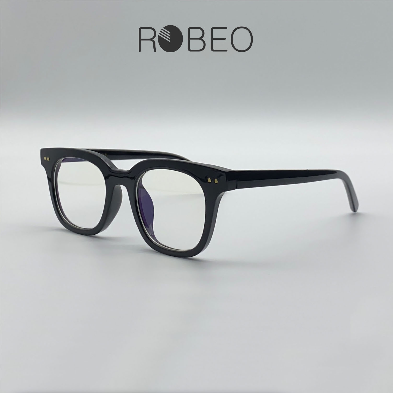 Gọng kính cận nam nữ ROBEO R0406, gọng vuông mắt chống ánh sáng xanh - Fullbox