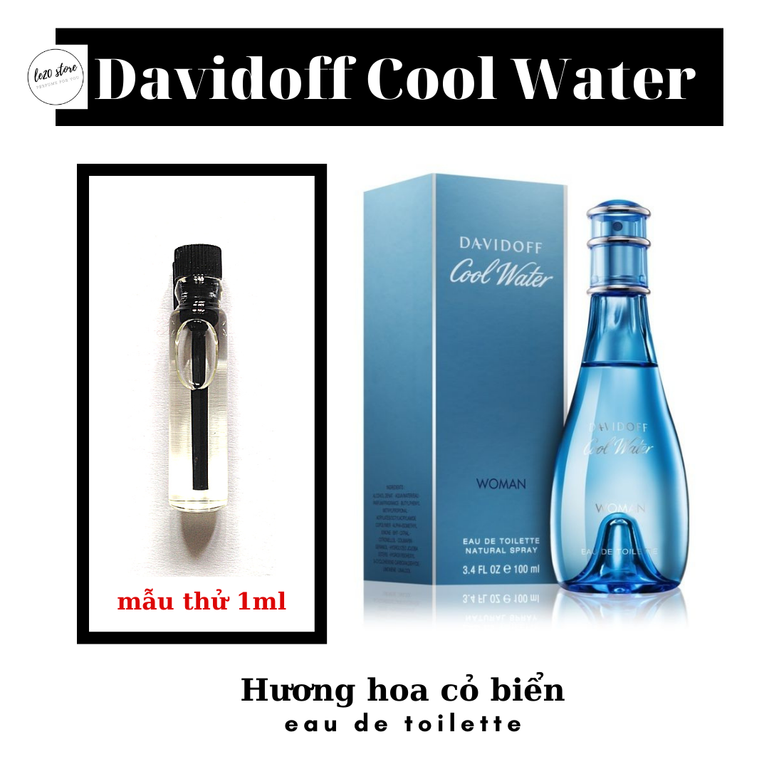 [Mẫu thử 1ml] Nước hoa nữ chính hãng văn phòng dịu nhẹ Davidoff Cool Water Woman - nước hoa mini - nuoc hoa nu
