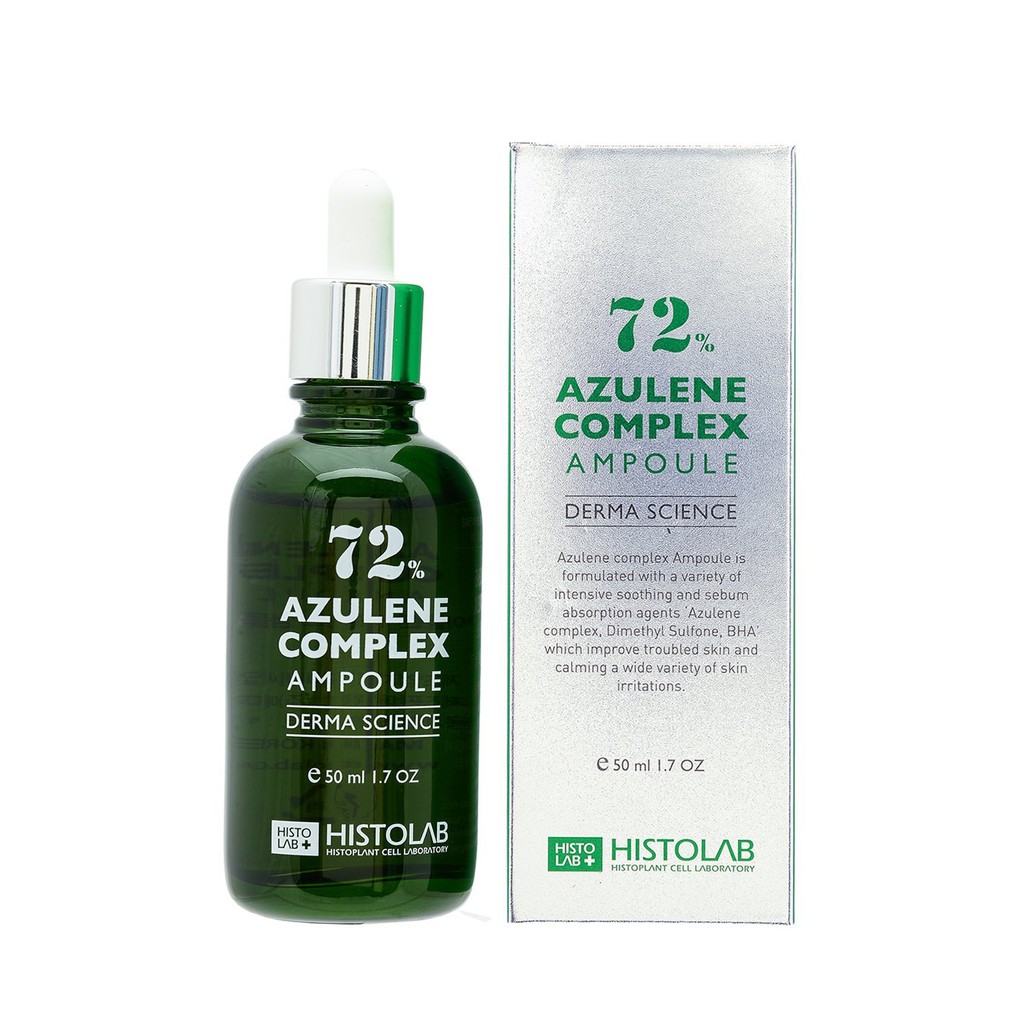Tinh Chất Hỗ Trợ Giảm Mụn, Điều Tiết Bã Nhờn Histolab 72% Azulene Complex Ampoule Derma Science 50ml