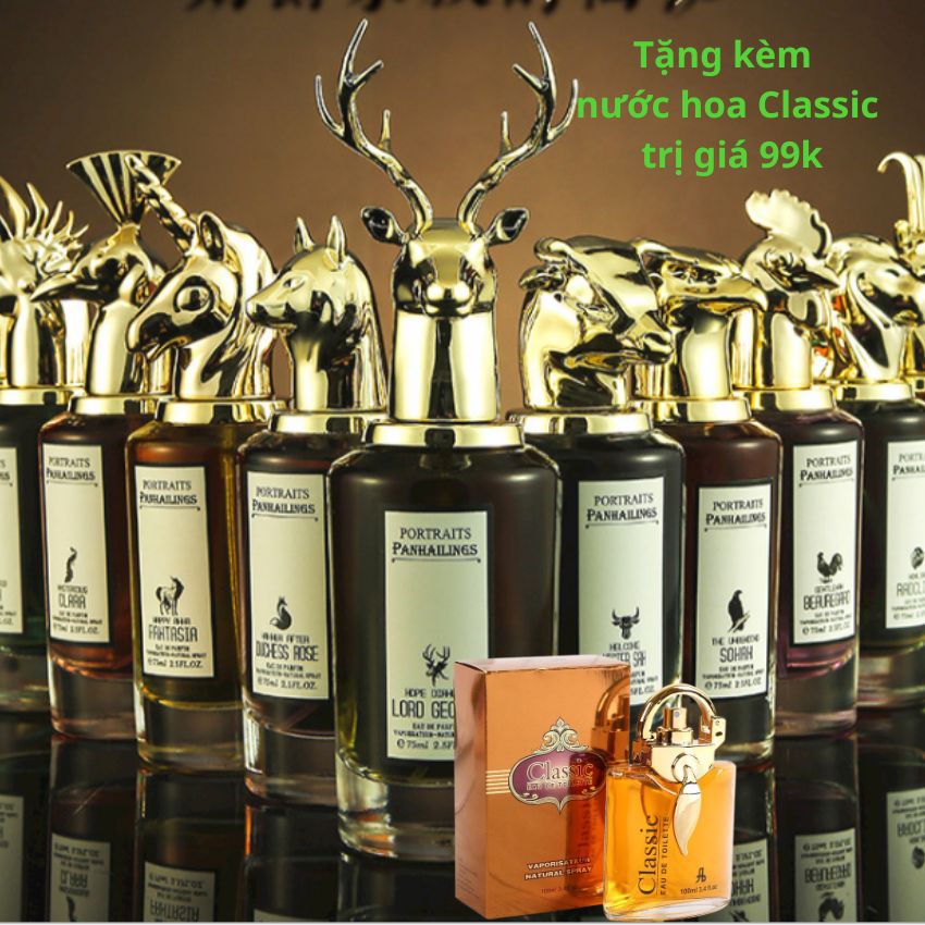 [FREESHIP+QUÀ TẶNG] Nước hoa nam men 75ml nước hoa nam cao cấp thơm lâu 2 4h nước hoa Penhaligon.s đầu thú  nước hoa nam đẳng cấp quý ông thành đạt- Tặng kèm nước hoa classic trị giá 99k cho chai full 100ml