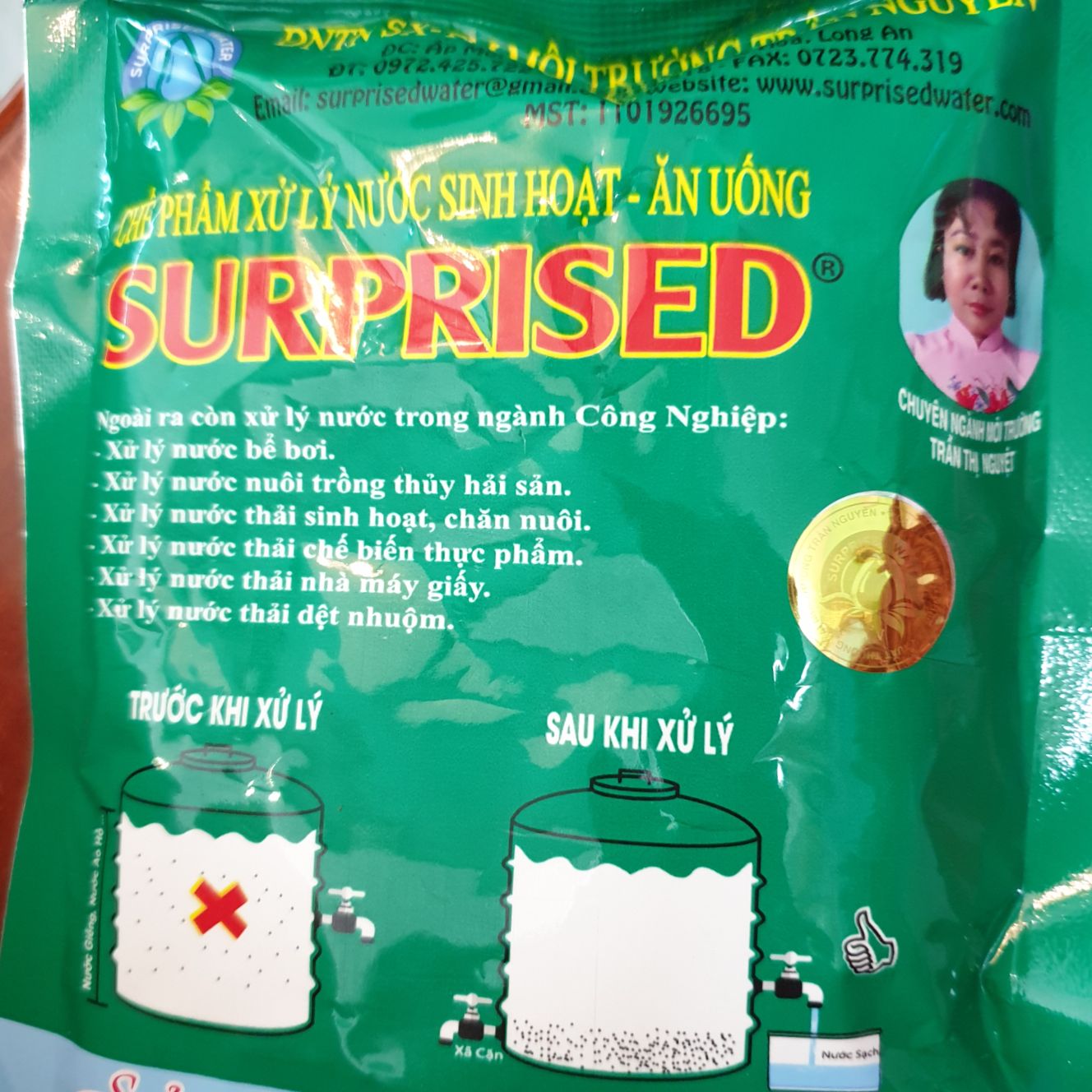 Chế phẩm xử lý nước ăn uống và sinh hoạt Suprised