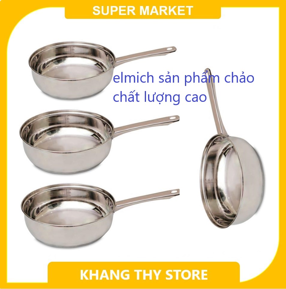 Chảo Inox Elmich Komplet Chất Lượng Cao 3139 - Sử Dụng Trên Tất Cả Các Loại Bếp,bền đẹp,chống dính ,sáng bóng ,dễ dàng sử dụng