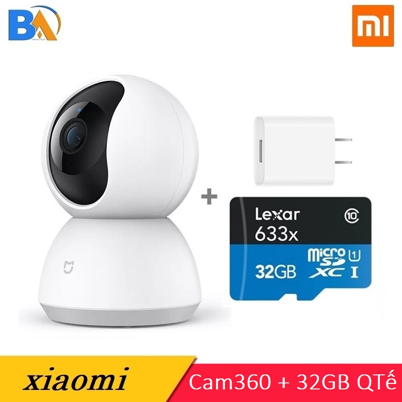 Camera giám sát Xiaomi Mi Home quay 360 độ 1080P - 2.0 , Wifi  IP ,Phiên Bản Quốc Tế DGW Hồng ngoại ban đêm, Kèm thẻ 32GB A1 - Bảo Hành 12 Tháng
