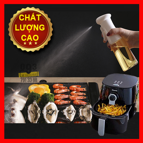 Chai Xịt Dầu Giấm Cao Cấp Bình Xịt Dầu 240 ml Phụ Kiện NướngNồi Chiên Không Dầu