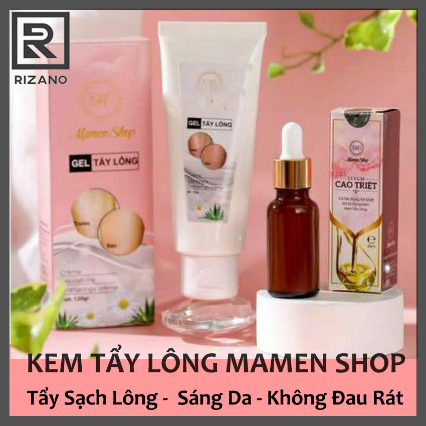 [HCM]RIZANO [MUA 1 TẶNG 1] Kem Tẩy Lông Mamen ShopTriệt Lông Nách Triệt Râu Triệt Lông Vùng Kín Lông Tay Chân Cơ Thể An Toàn Tại Nhà - TẶNG KÈM Serum Ức Chế Mọc Lông Tốt Như Kem Tẩy Lông Huyền Phi