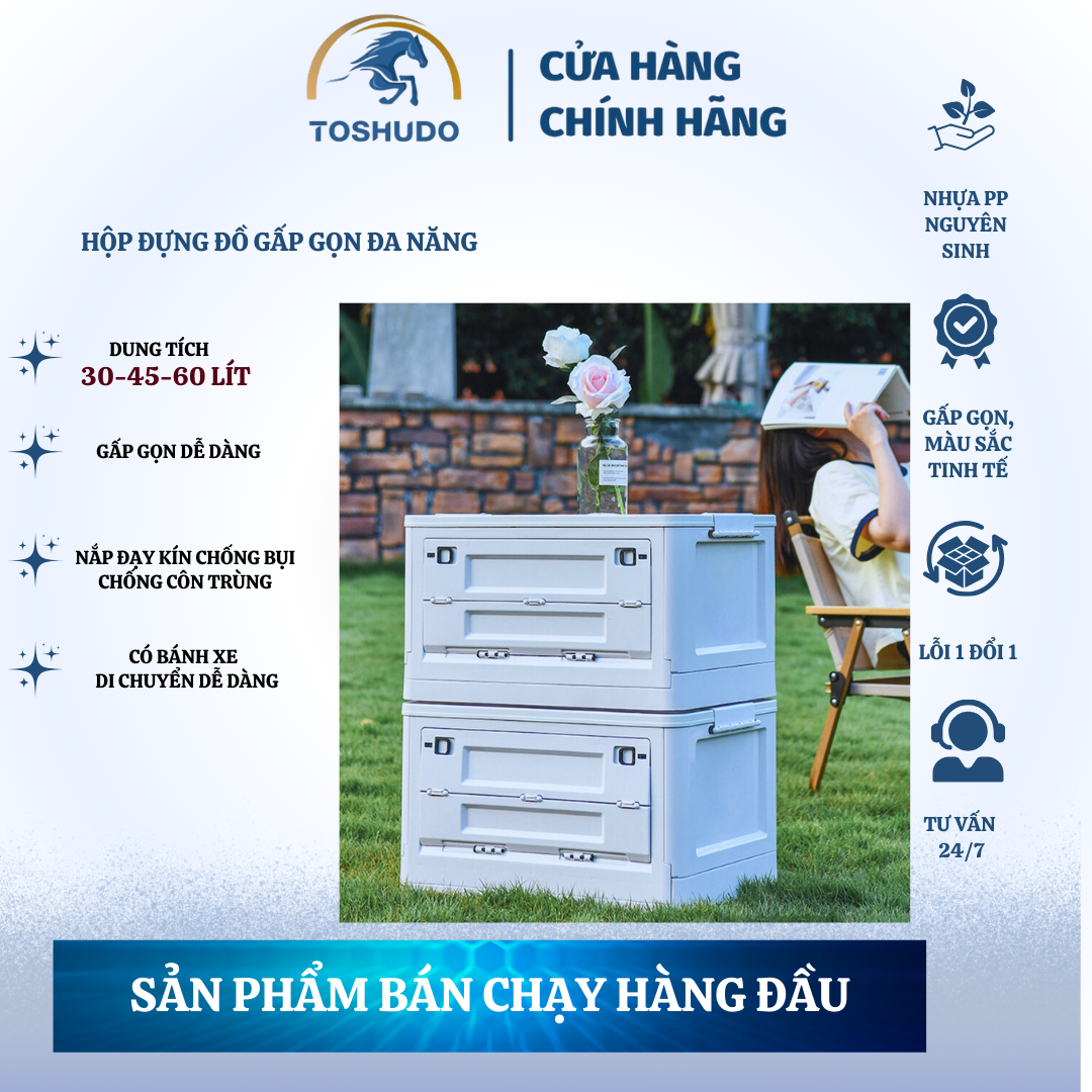 Containers for Đồ toshudo multi-purpose folding compact face high-grade wood container, clothes, books, đồ senior play