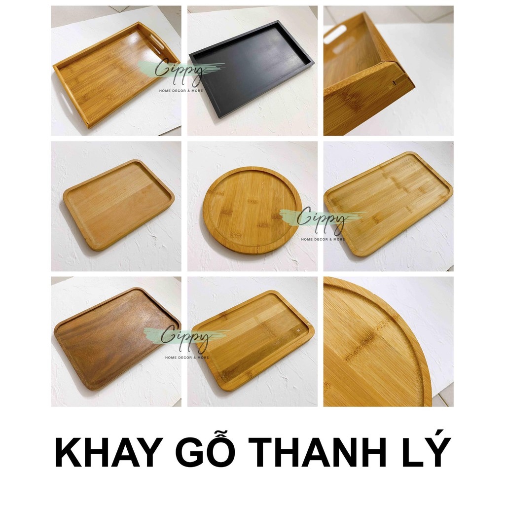 Khay gỗ THANH LÝ - phụ kiện trang trí - Gippy Decor