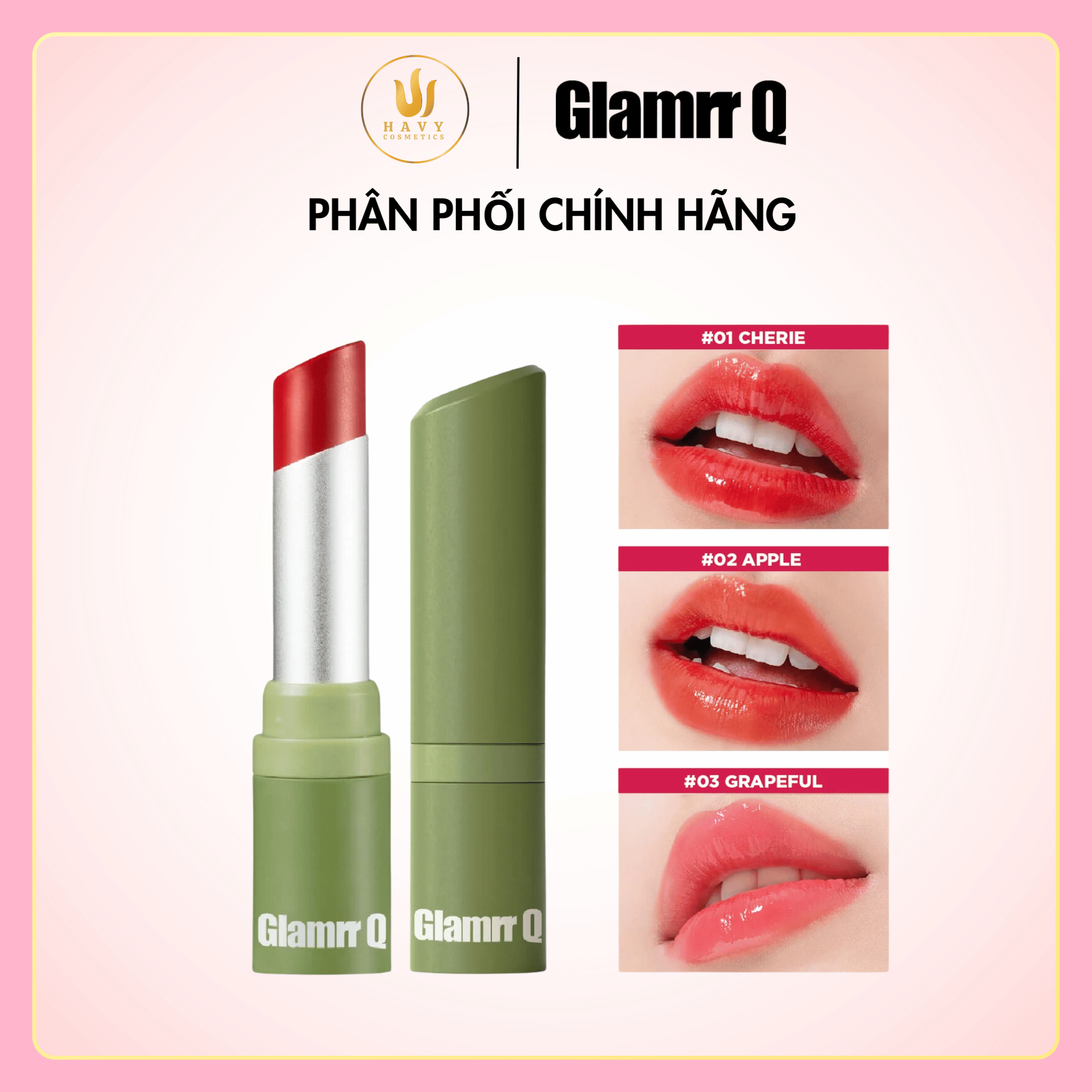 Son dưỡng có màu thuần chay glamrr q vegan super lip balm