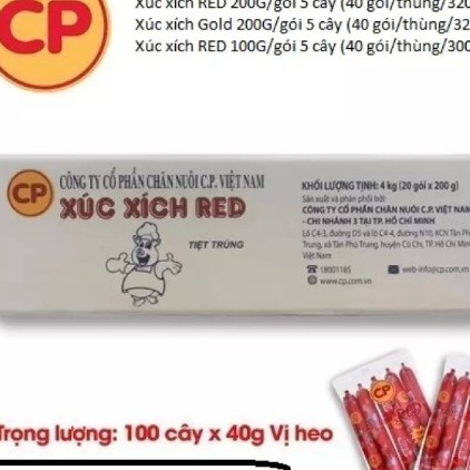 Thùng 20 Gói Xúc Xích Tiệt Trùng Red CP