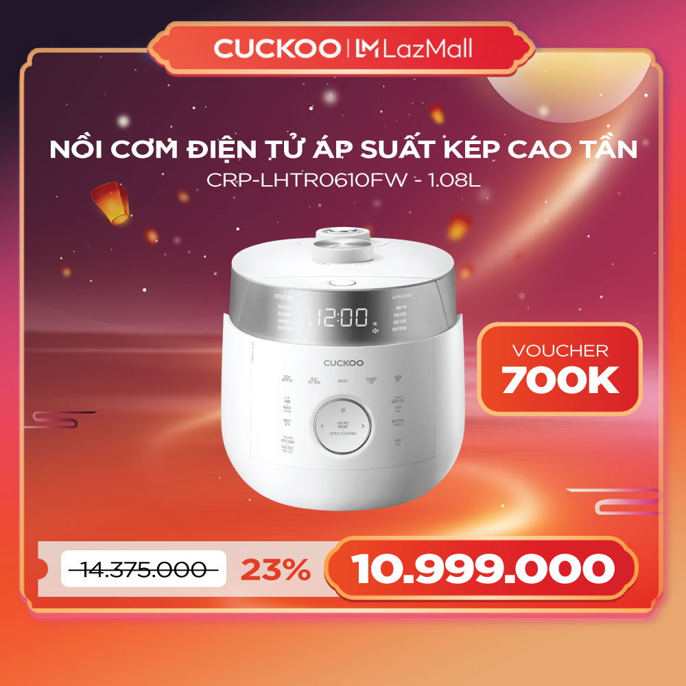 Nồi cơm điện tử áp suất cao tần Cuckoo 1.08 lít CRP-LHTR0610FW/FB - Phiên bản Nội Địa  - Áp suất kép - Nhiều chức năng nấu ăn - Sản xuất tại Hàn Quốc - Phiên bản Nội Địa - Hàng Chính Hãng