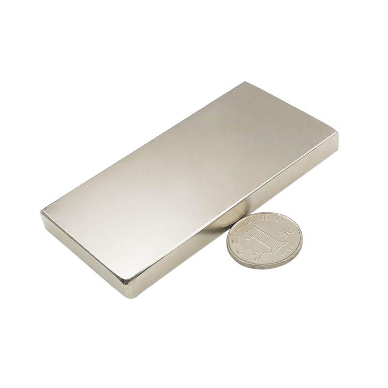 Nam châm đất hiêm chữ nhật 100x50x10mm mạ Niken lực từ N35