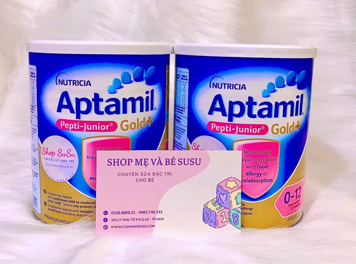 Sữa aptamil pepti junior glod+ hàng úc cho bé dị ứng đạm bò 450g