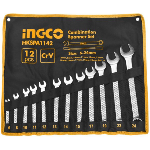 Bộ 12 cờ lê vòng miệng ingco hkspa1142