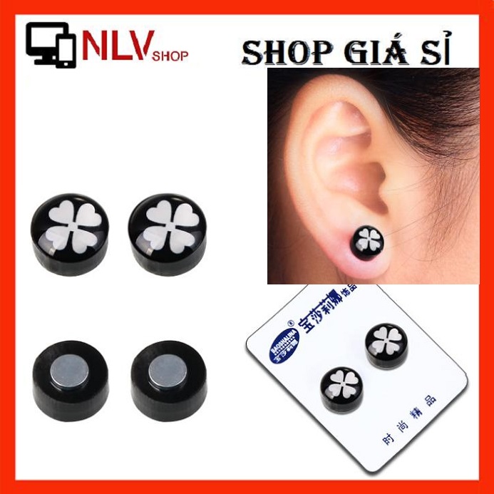 [HCM]NLVSHOP -  ⚠️ Khuyên tai Nam Châm - Bông Tai Không Cần Xỏ Lỗ Tai  ( Giá 1 Cặp ) ⚠️