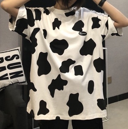 [Phúc Khang Store] HÀNG HOT Áo thun bò sữa tay lỡ, form rộng Unisex