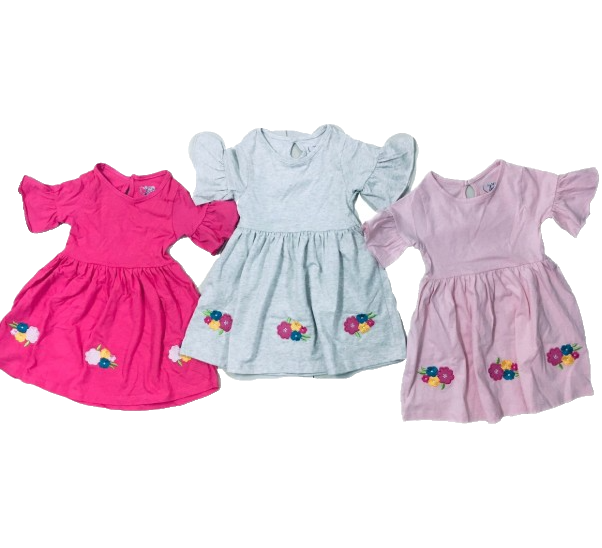 Đầm Cotton Bé gái thêu hoa chất đẹp mát