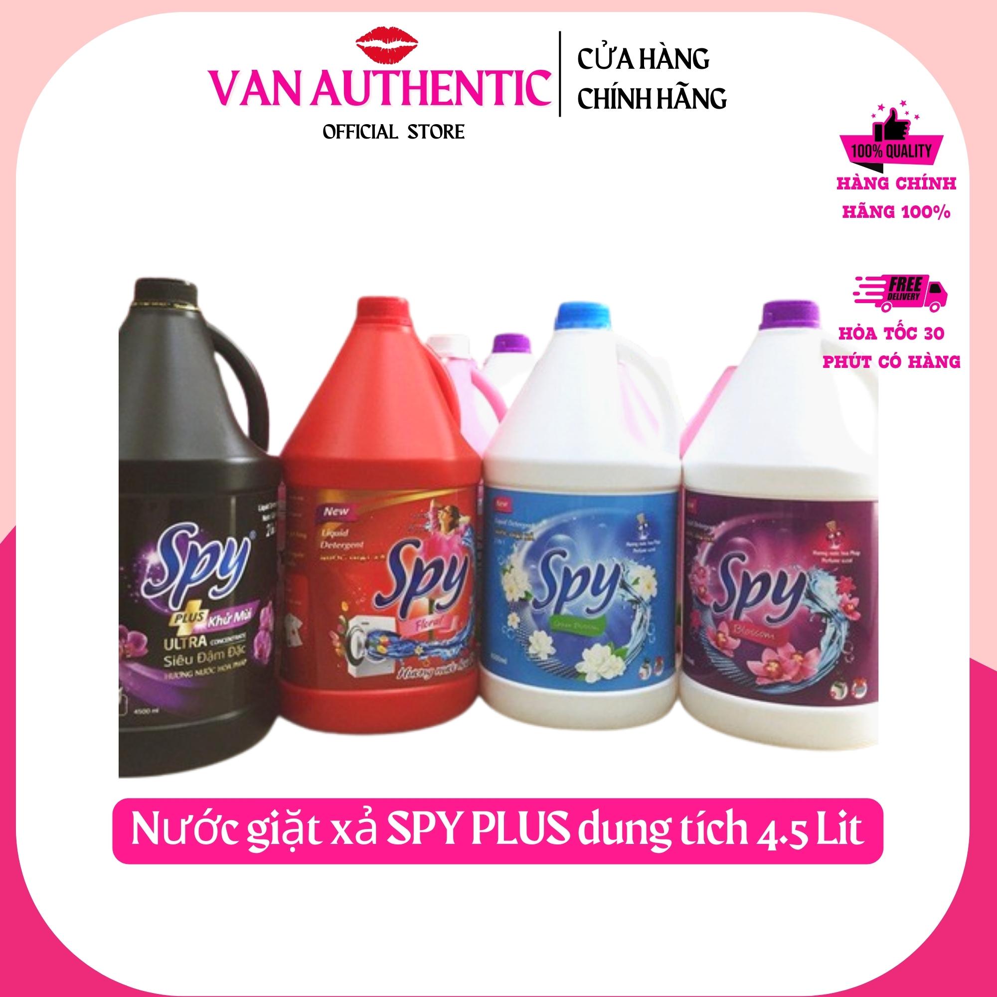 Nước Giặt Xả Spy 4500ml Hương Hoa Pháp Can Tím. Đỏ, xanh , đen