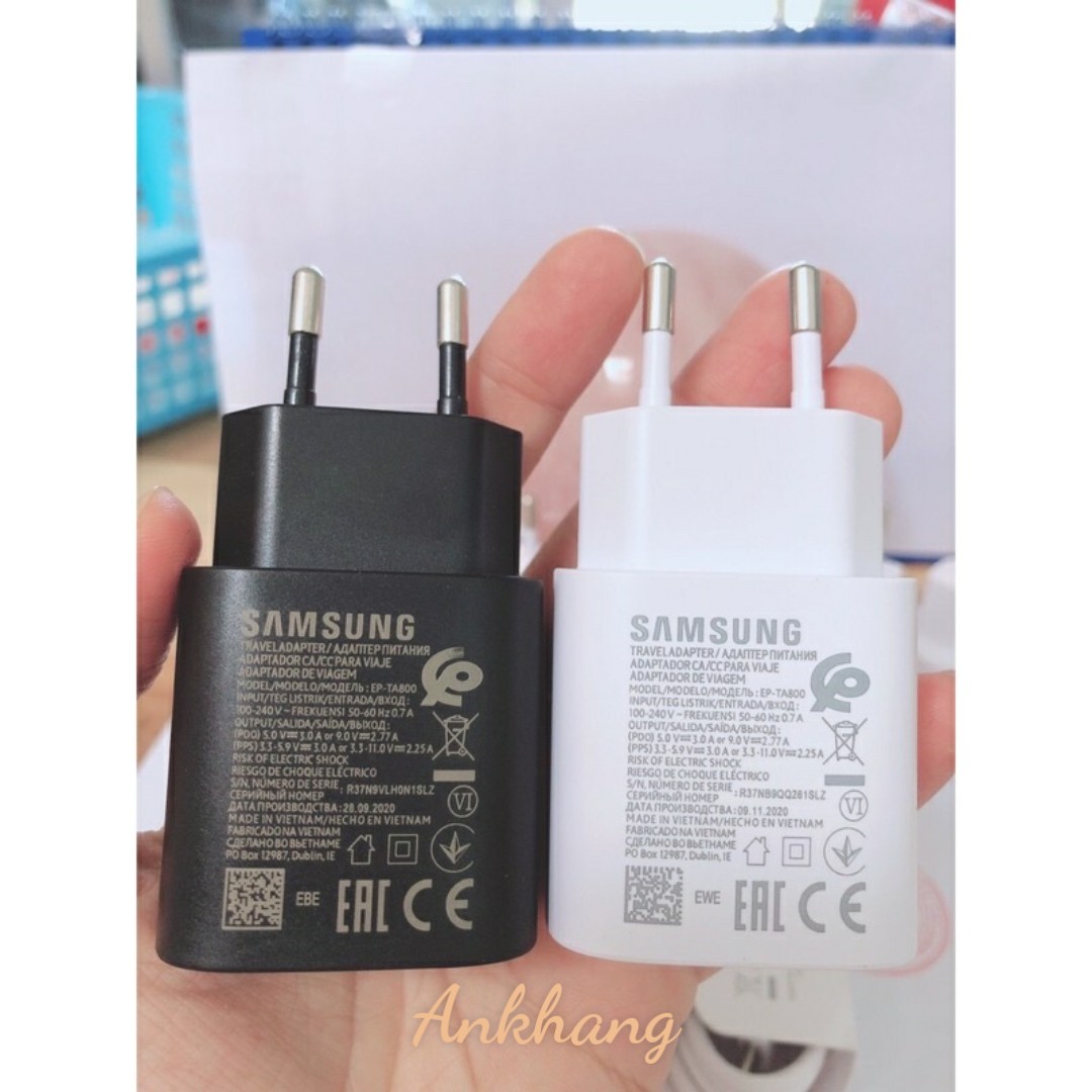 Bộ cốc sạc + cáp sạc samsung note10 type c to typec zin sạc nhanh 25w