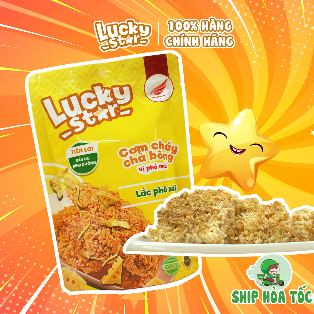 Cơm cháy chà bông ăn vặt healthy vị phô mai snack Lucky Star 50g thơm ngon đậm vị