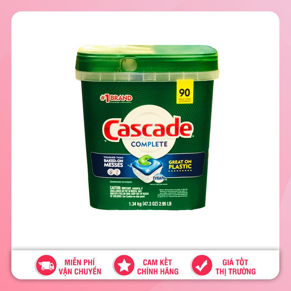 [HCM]VIÊN RỬA CHÉN CASCADE COMPLETE DISHWASHER DETERGENT 90 VIÊN MỸ