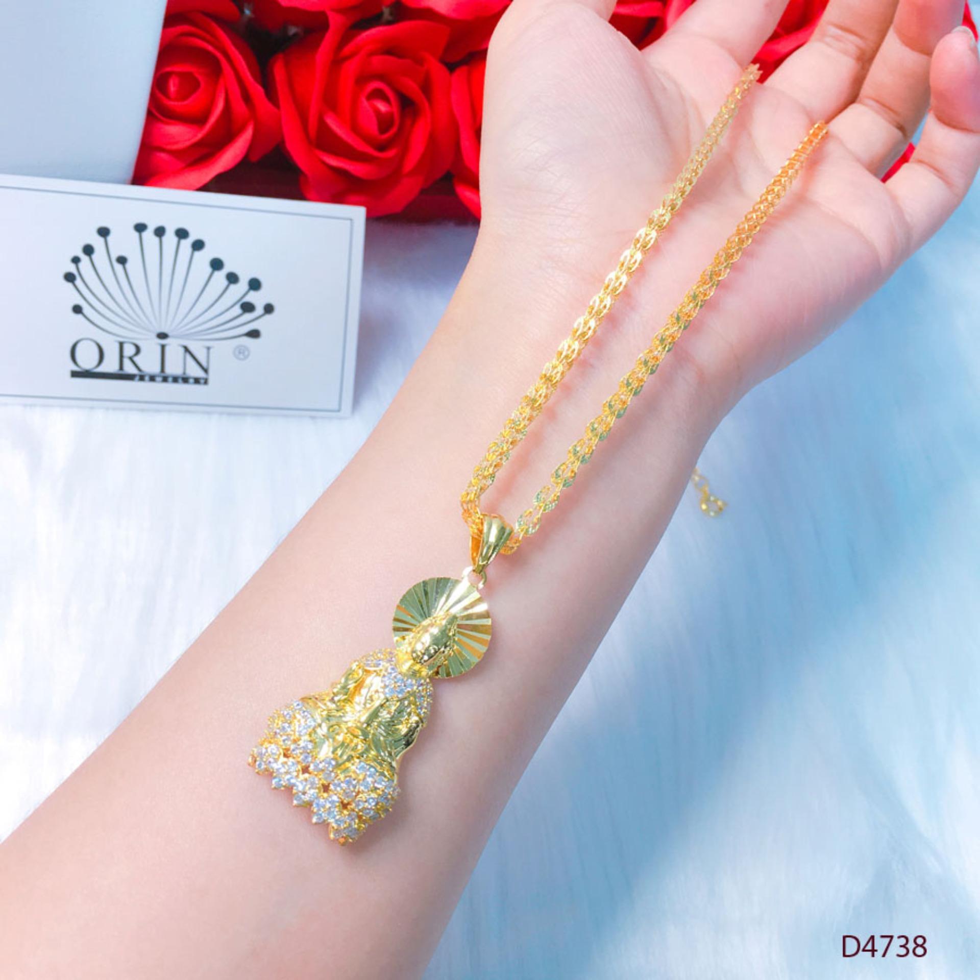 Dây chuyền nữ, dây đuôi phụng mặt Phật đính đá thiết kế thời thượng Orin D4738