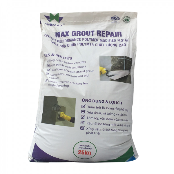 Max grout repair(mác 400) - bao 25kg - Vữa không co ngót dùng sửa chữa, trám vá
