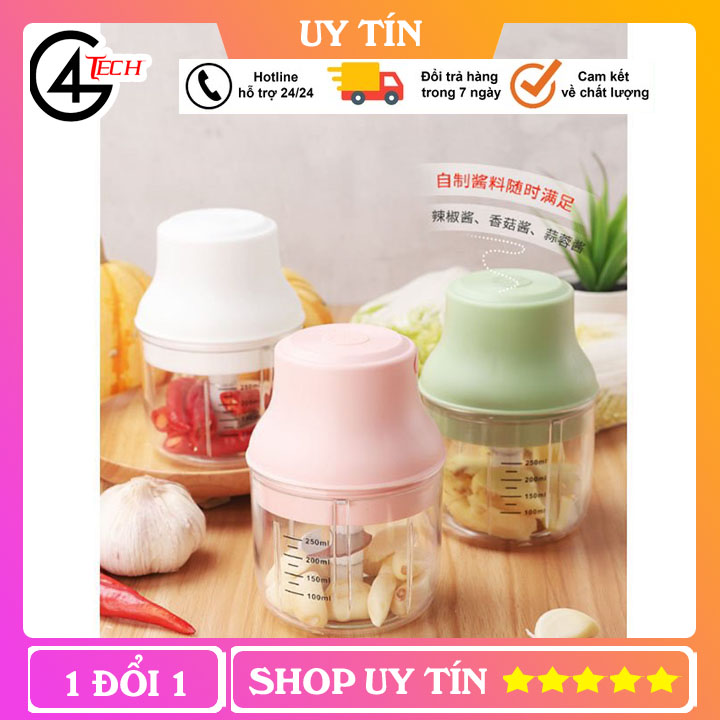 [HOT]Máy Xay Đồ Ăn Rặm Cho Bé Mini 250ml, Máy Xay Tỏi Ớt Mini Sạc Điện Nhỏ Gọn Tiện Ích, Chất Lượng Cao - TT11