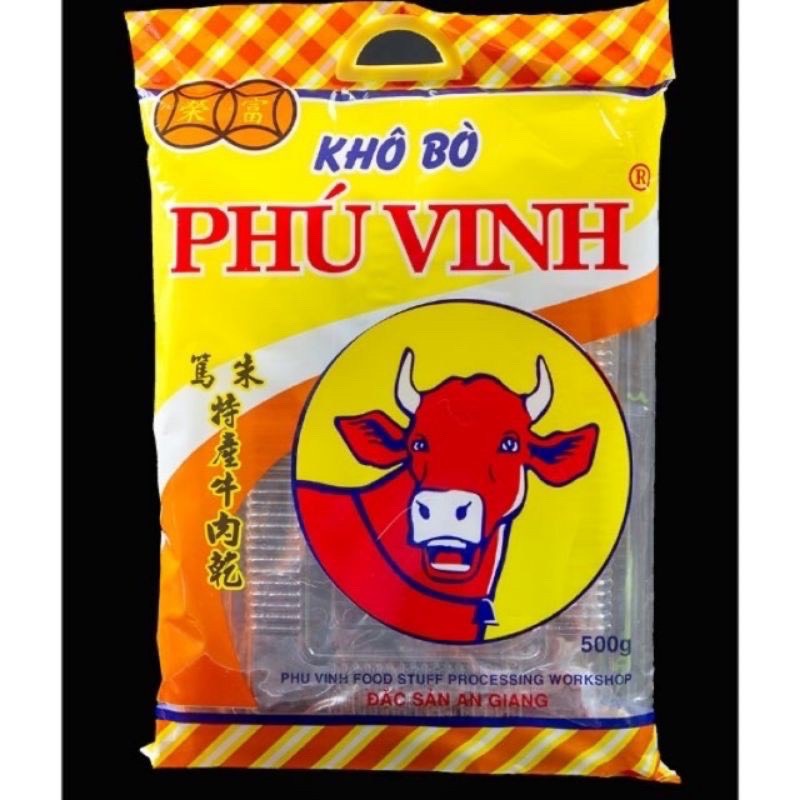 Khô bò Phú Vinh gói 500gr loại giòn - Thực phẩm ăn liền | VinMart.co