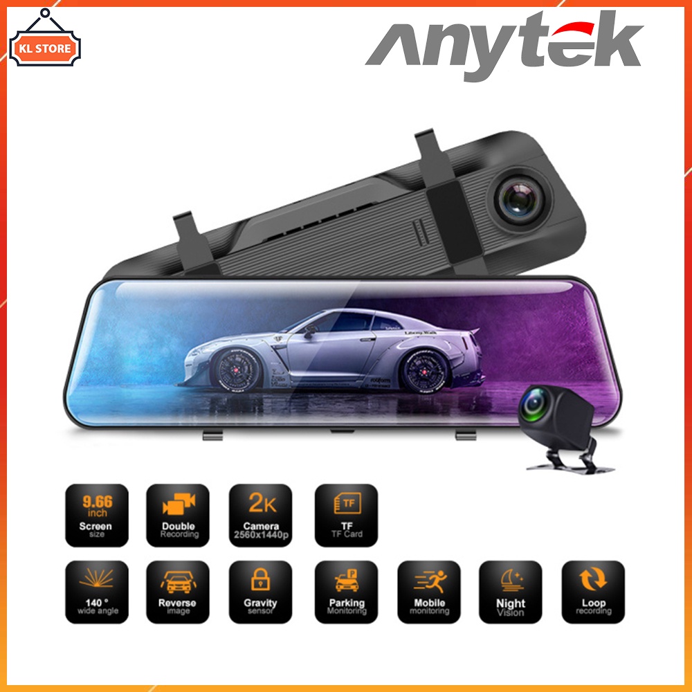 [Mã 55ELSALE1 giảm 7% đơn 300K] { HOT } Camera Hành Trình Gương Anytek A26 Quay 2K UHD Màn Hình Cảm Ứng 10 Inch