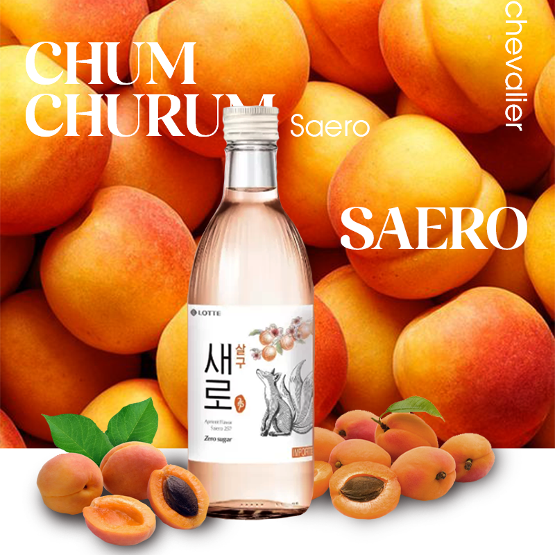 Soju Hàn Quốc Chum Churum Saero - KHÔNG ĐƯỜNG VỊ MƠ 375ml