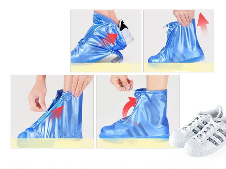 Ủng nhựa pvc cổ thấp bọc giày đi mưa - u03
