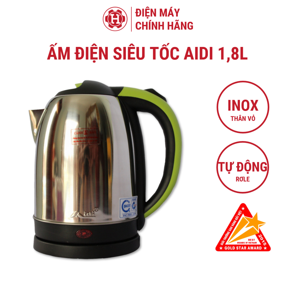 Bình ấm điện siêu tốc Aidi 1,8L
