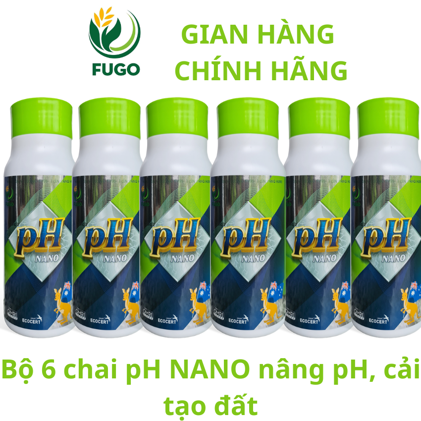 Bộ 6 chai phân bón gốc pH NANO Nâng pH trong đất, cải tạo đất