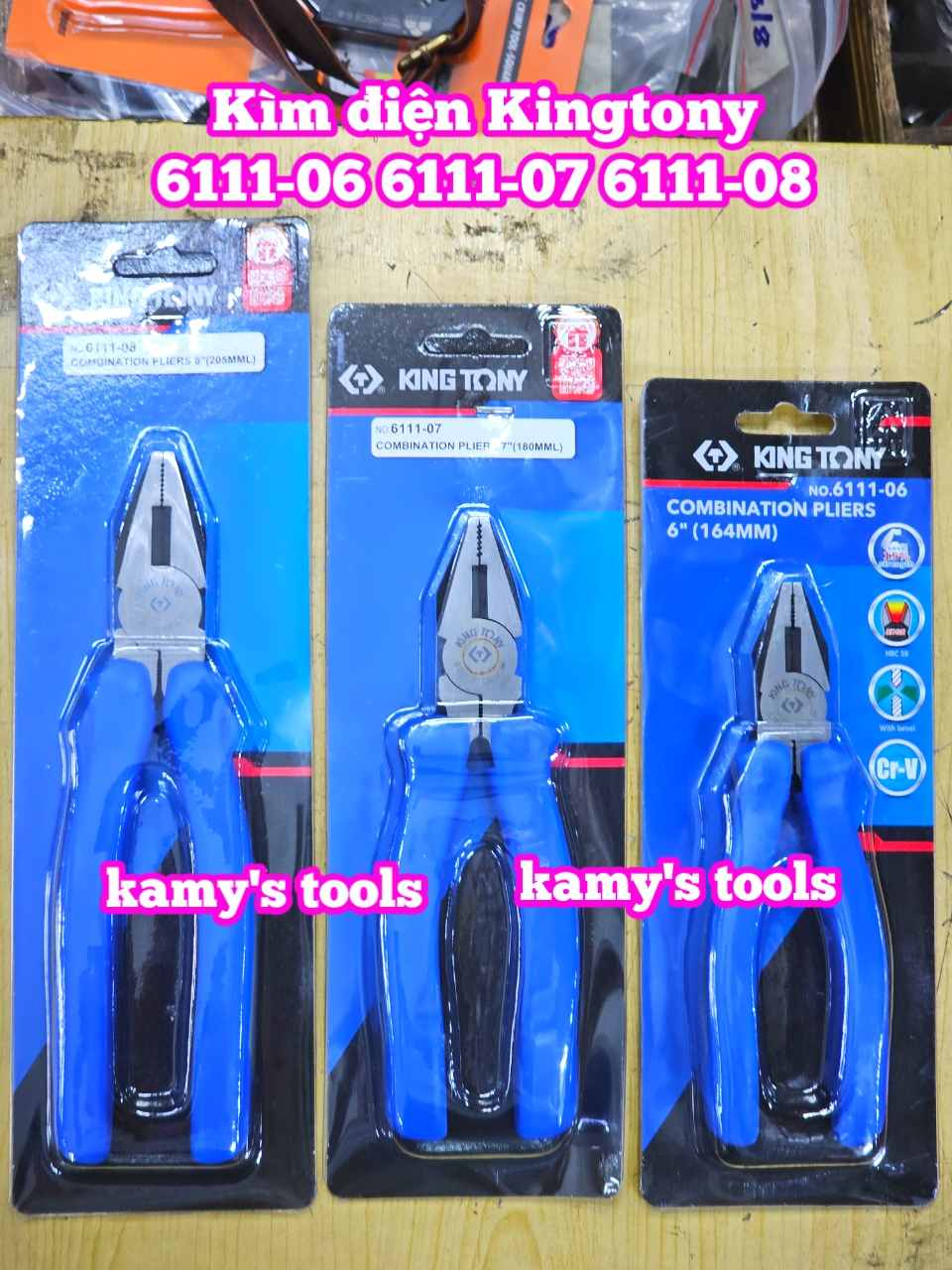 Kìm điện kingtony 6.5 inch 7.5 inch 8.5 inch model 6111-06 6111-07 6111-08