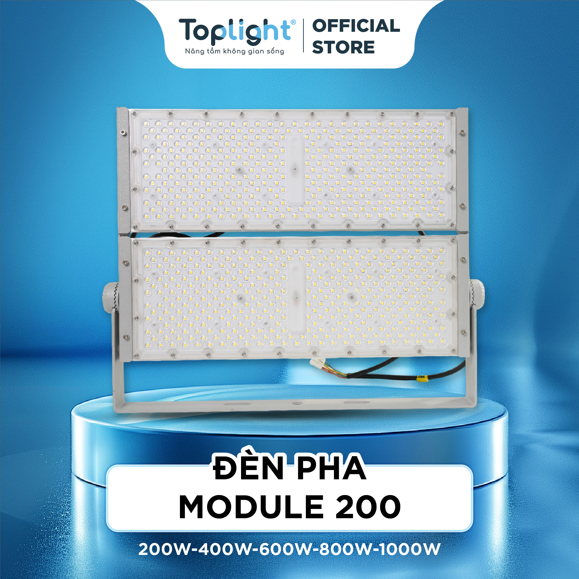 Đèn pha module 200 Toplight công suất cao 200-600W, Điều chỉnh góc độ linh hoạt