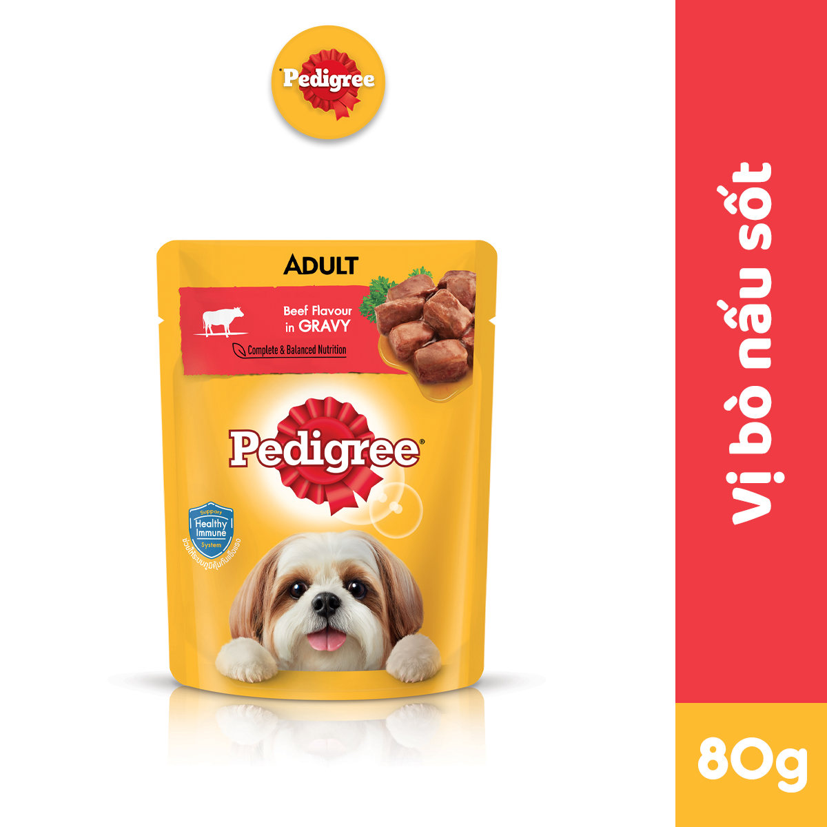 Thức Ăn Dạng Sốt Cho Chó Lớn PEDIGREE Vị Bò Nấu Sốt 80G