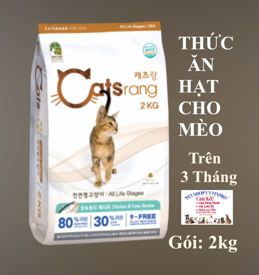 [Hoàn tiền 10%]  THỨC ĂN HẠT CHO MÈO Catsrang Túi 2kg nhập khẩu Hàn Quốc - Pet shop Uytinpro