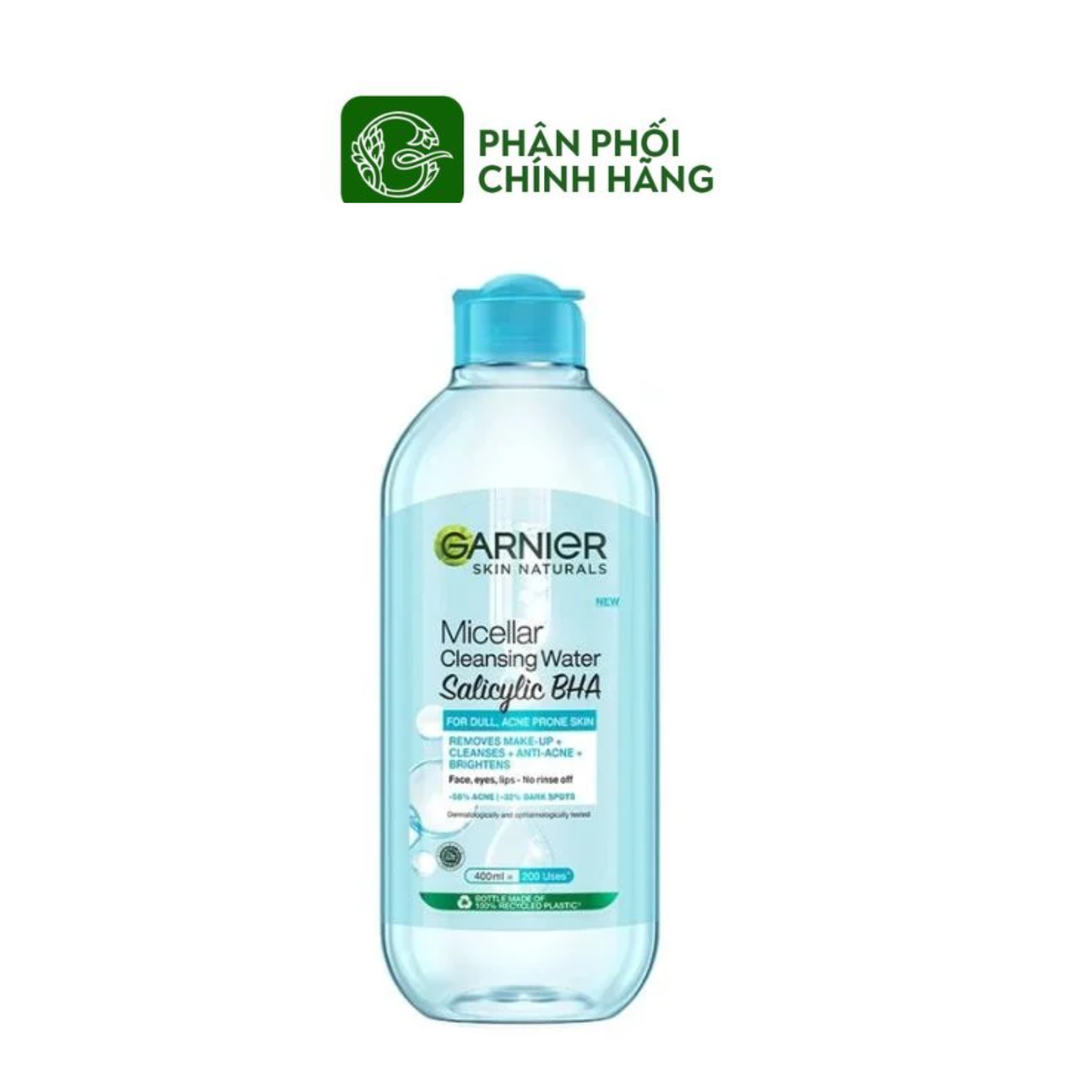 Nước tẩy trang Garnier Skin Naturals Salicylic BHA Micellar Cleansing Water 400ml dành cho da dầu, mụn
