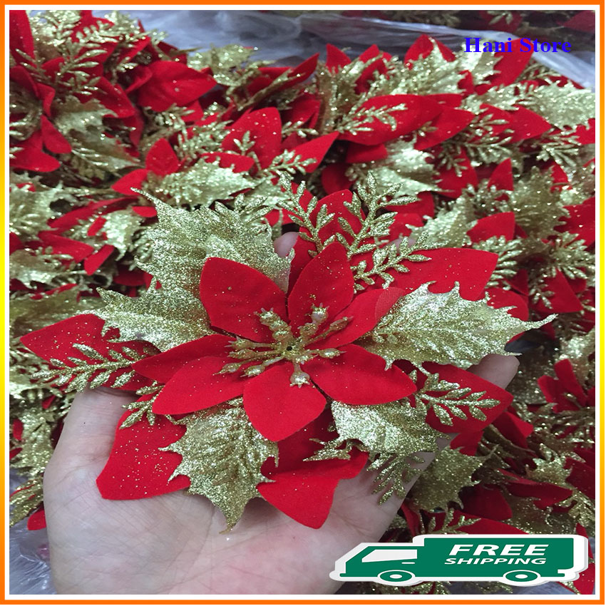 Hoa noel, hoa trạng nguyên PK1 HANI STORE trang trí oản thờ, oản tài lộc, tháp bánh