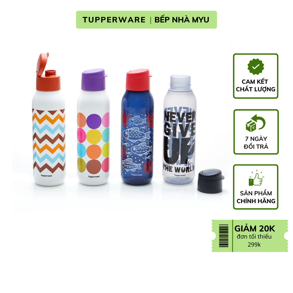 Bình Nước Tupperware Eco Bottle Fancy 750ml