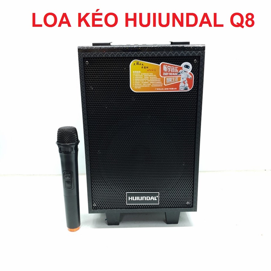 Loa kéo Di Động  HUIUNDAL Q8 - LOA 2 TẤC - BH 6 tháng ( Tặng Kèm Mic Không Dây )