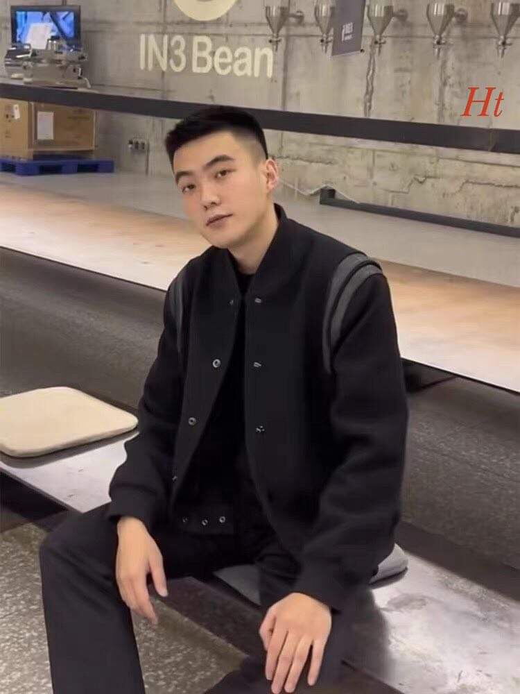 Áo Bomber ted00dy dạ phối da đen Nam nữ Unisex